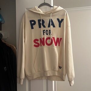RARE AVIATOR NATION PRAY FOR SNOW HOODIE VINTAGE WHITE